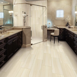 Floor and wall tile in bathroom, shower wall | Yates Flooring in Midland, TX, in Amarillo, TX, in Lubbock, TX, in Odessa, TX, in Canyon, TX, in Levelland, TX, in Andrews, TX, in Hereford, TX, in Brownfield, TX, in Seminole, TX