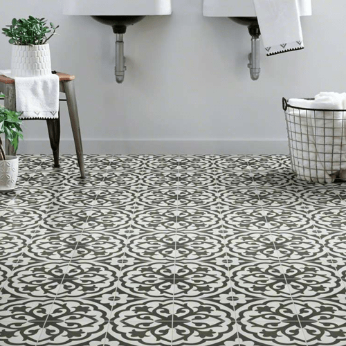 Patterned tile flooring in home | Yates Flooring in Midland, TX, in Amarillo, TX, in Lubbock, TX, in Odessa, TX, in Canyon, TX, in Levelland, TX, in Andrews, TX, in Hereford, TX, in Brownfield, TX, in Seminole, TX